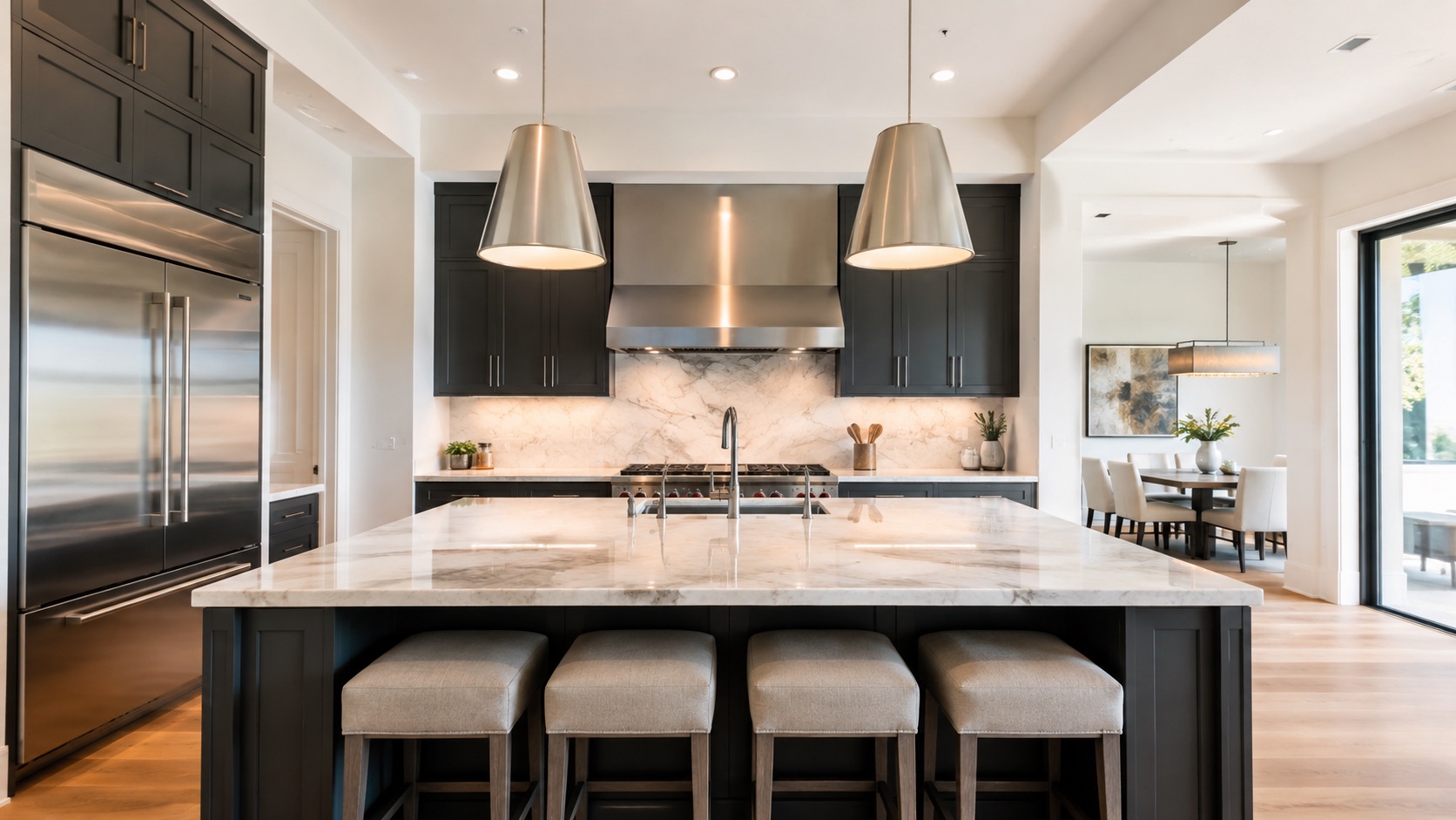 Professionally cleaned modern kitchen